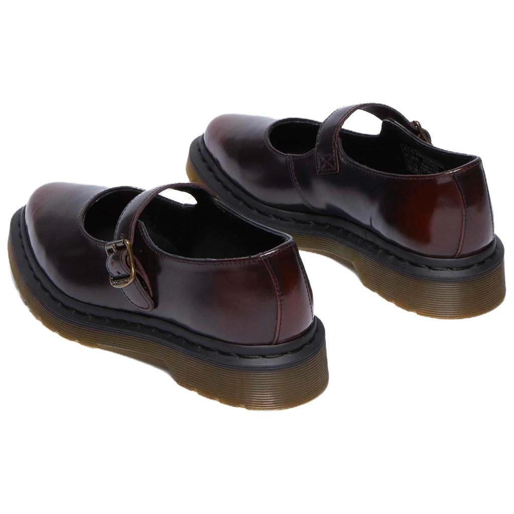 Dr. Martens Elphie Leather Fashion Comfortable Chunky Heel Mary Jane Shoes 3.2cm Women shoes Cherry-Red 41093600