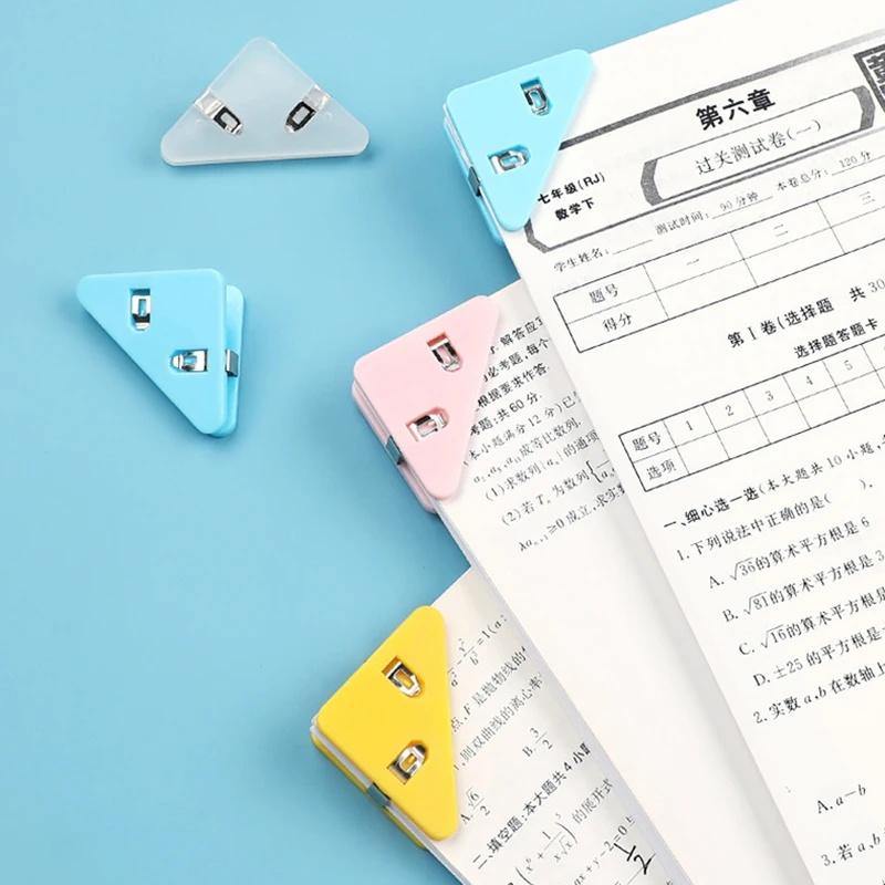 6/12PCS Triangle Plastic Bookmark Clips - Durable Page Corner Holders for Books, Students Reading & Office Organizing, Colorful