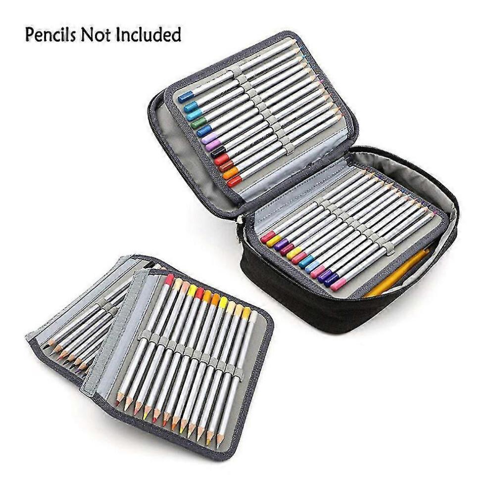 (Black) Portable Storage Porous Stationery Box Large Capacity Pencil Case For Student/office