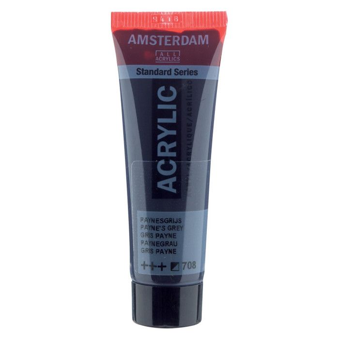 Peinture acrylique - Amsterdam - Grigio Di Payne - 20 Ml - Haute résistance - Diluable à l'eau