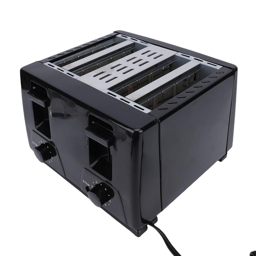 4 Slice Toaster Compact Stainless Steel Electric Toaster with 6 Browning Settings Extra Wide Slots Removable Crumb Tray