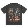 Hip Hop Hooded Sweater, Long Sleeve T-Shirt Babe Crew Neck Lil B Vintage Aby Print Short Sleeve Lil Street Tide