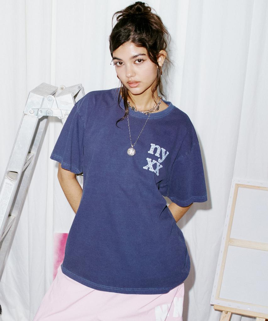 NYXX Lace Logo Tee Navy