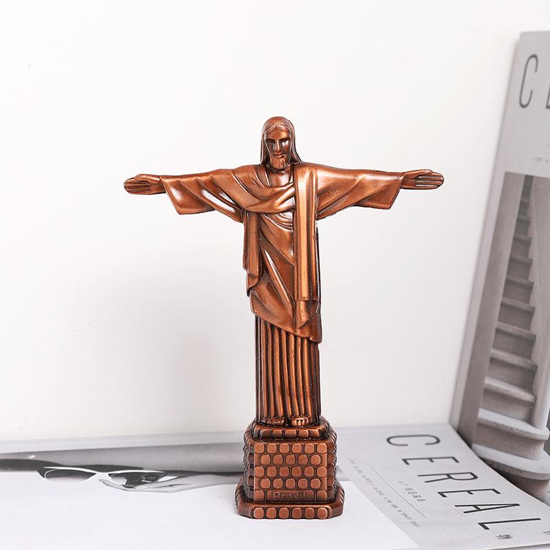 

Brazilian Christ Statue Ornament Christmas Gift Ornament Living Room Dining Room Holiday Gift Souvenir 15x5x18cm світло-зелений колір