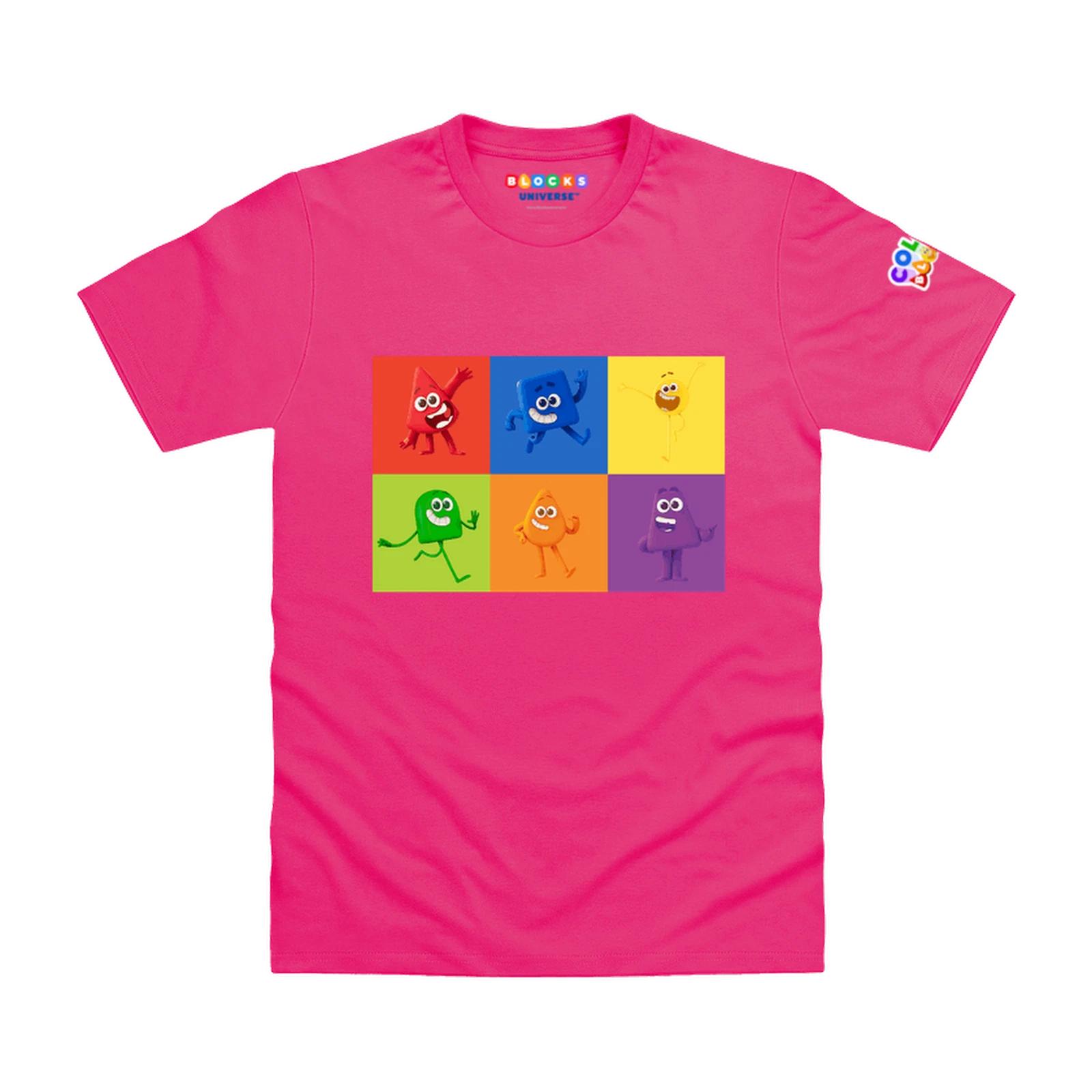 Officially Licensed Colourblocks Characters 3x2 Kids T-Shirt 100