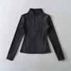 European and American style autumn and winter new solid-color coat with fleece thermal stand-up collar bottoming slim-fit top
