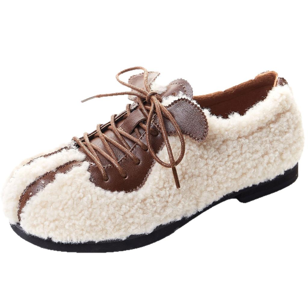 Mao Mao shoes women's new retro soft-soled lace-up flat-soled single shoes fashion big head shoes casual shoes breadboard shoes