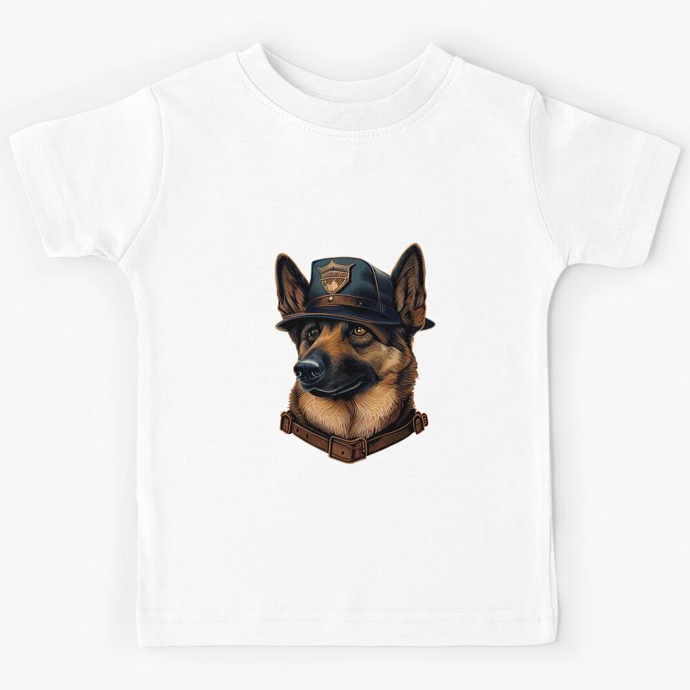 German Shepherd Police K9 Hat Design German Shepherd Lovers Design Kids T-Shirt 150