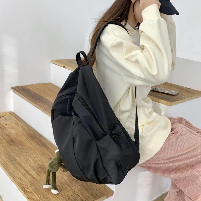 Nylon-Rucksack mit mehreren Taschen  praktischer Rucksack  Partnerlook  hohes Fassungsvermögen  schlicht  vielseitig  Persönlichkeit  neu