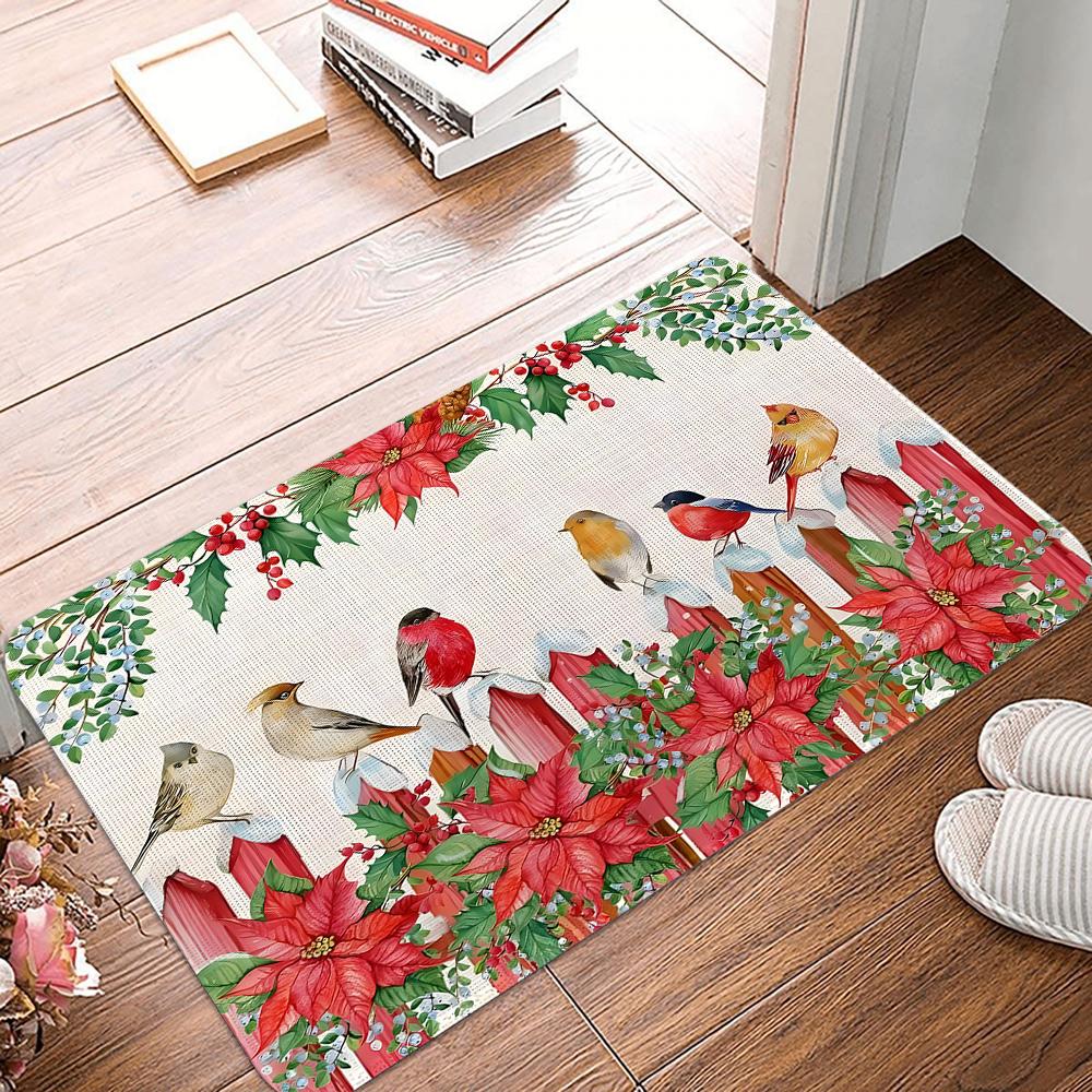 Winter Christmas tree Snowman Doormat Non-Slip Entrance Doormat Home Decor Carpet for Living Room Rugs Bathroom Floor Rug