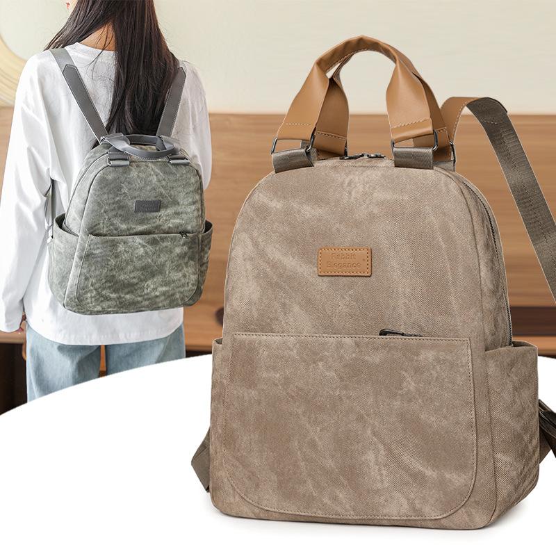 Schoolbag Backpack 1011 Autumn New Fashion Women's Soft Leather Backpack Leisure Commuter Simple Travel School Bag