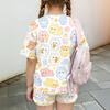 Kids Casual Short Sleeve Shirt and Shorts Set Animal Print Two Piece Outfit Lightweight Comfortable Summer Wear for Boys and Girls