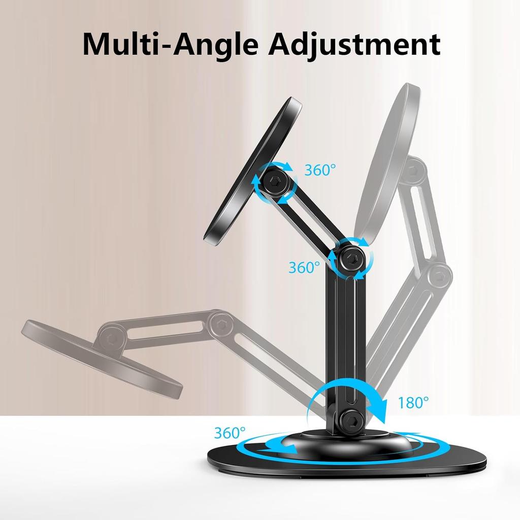 360° drehbarer faltbarer magnetischer Schreibtisch-Handyhalter aus Aluminiumlegierung, fauler Halter für Magsafe iPhone 17 16 15 14 13 12 Pro Max 5