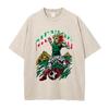 Anime Football Printed T-shirt Vintage Washed Oversized T Shirt Summer Short Sleeve Cotton Tees Tops Clothing