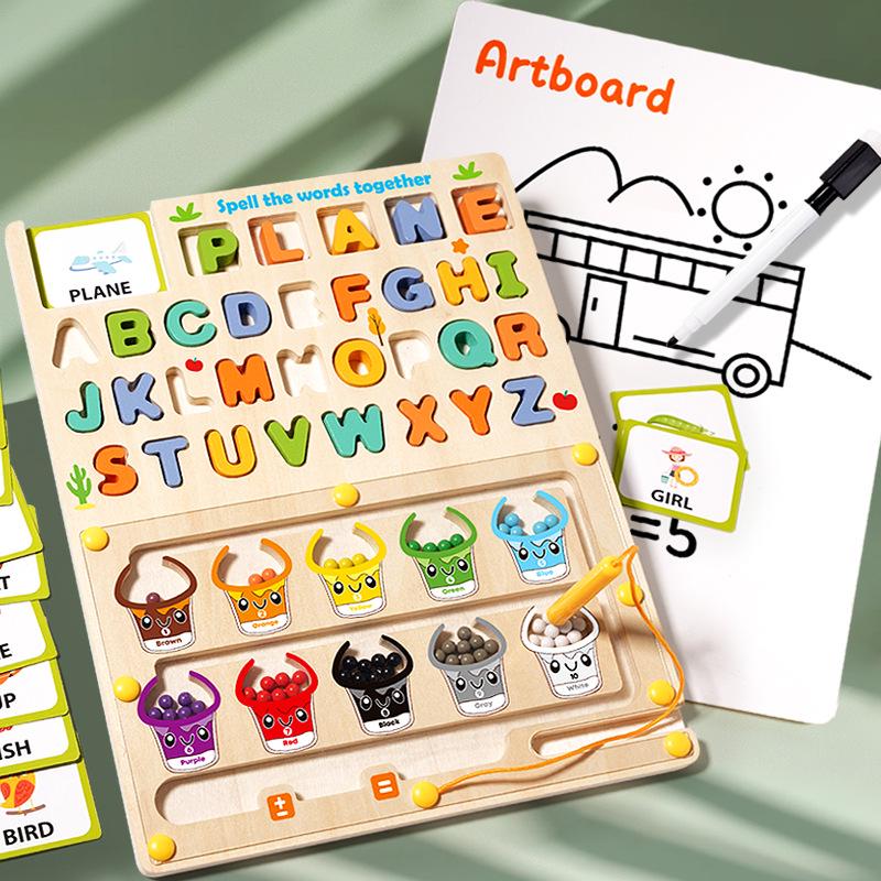 Children's Magnetic Wooden Marble Maze: Early Education & Logic Training Toy