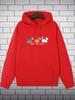 Men's Hoodie with Three Cats Queuing Pattern, Fun Cartoon Design, Trendy Autumn and Winter Versatile Fashion Warm Hoodie Jacket
