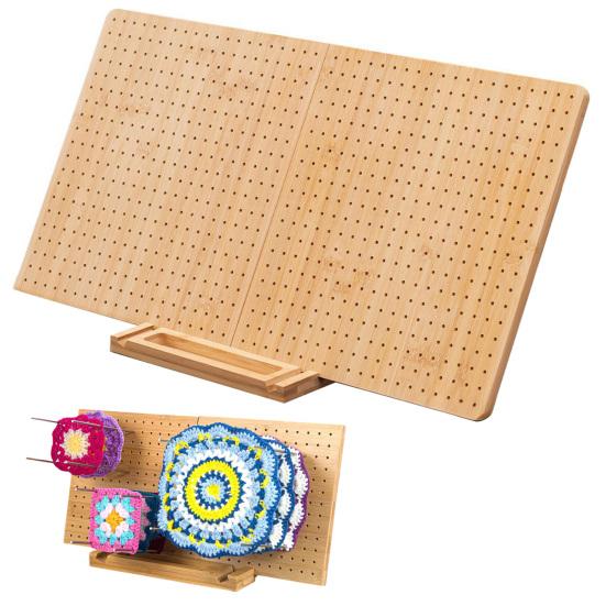 Bamboo Crochet Blocking Board DIY Handmade Granny Square Knitting Blocking Wooden Board Crocheting Accessories Tools Beginners Grandma Mom Gift