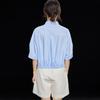 Women's French Style Pleated Modal Blend Blouse