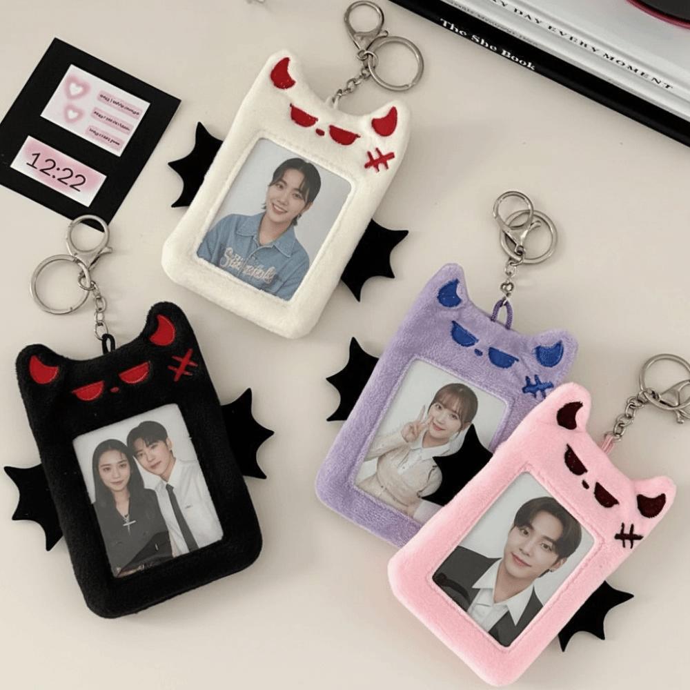 Bat Demon Cartoon Plush Photocard Holder Korean Style Photo Protective Case Student