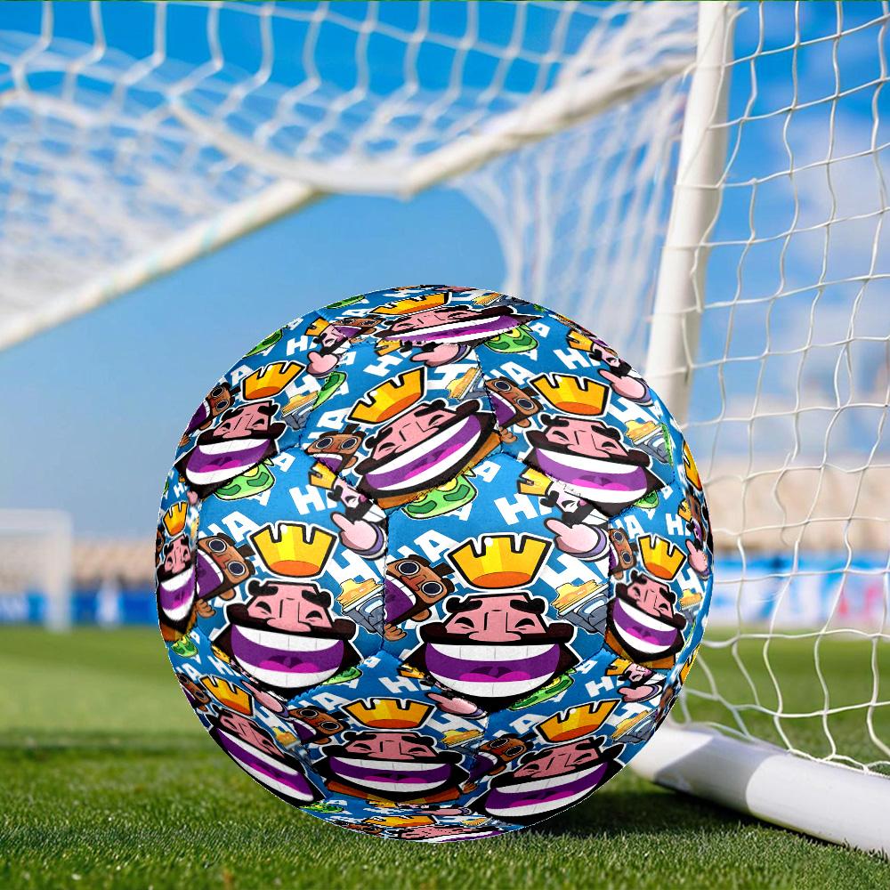 Clash Royale Heroes Collage Soccer Ball Size 5 Soccer Ball, Machine-stitched, Soft and Comfortable, Suitable for Training and Matches Fan Gift