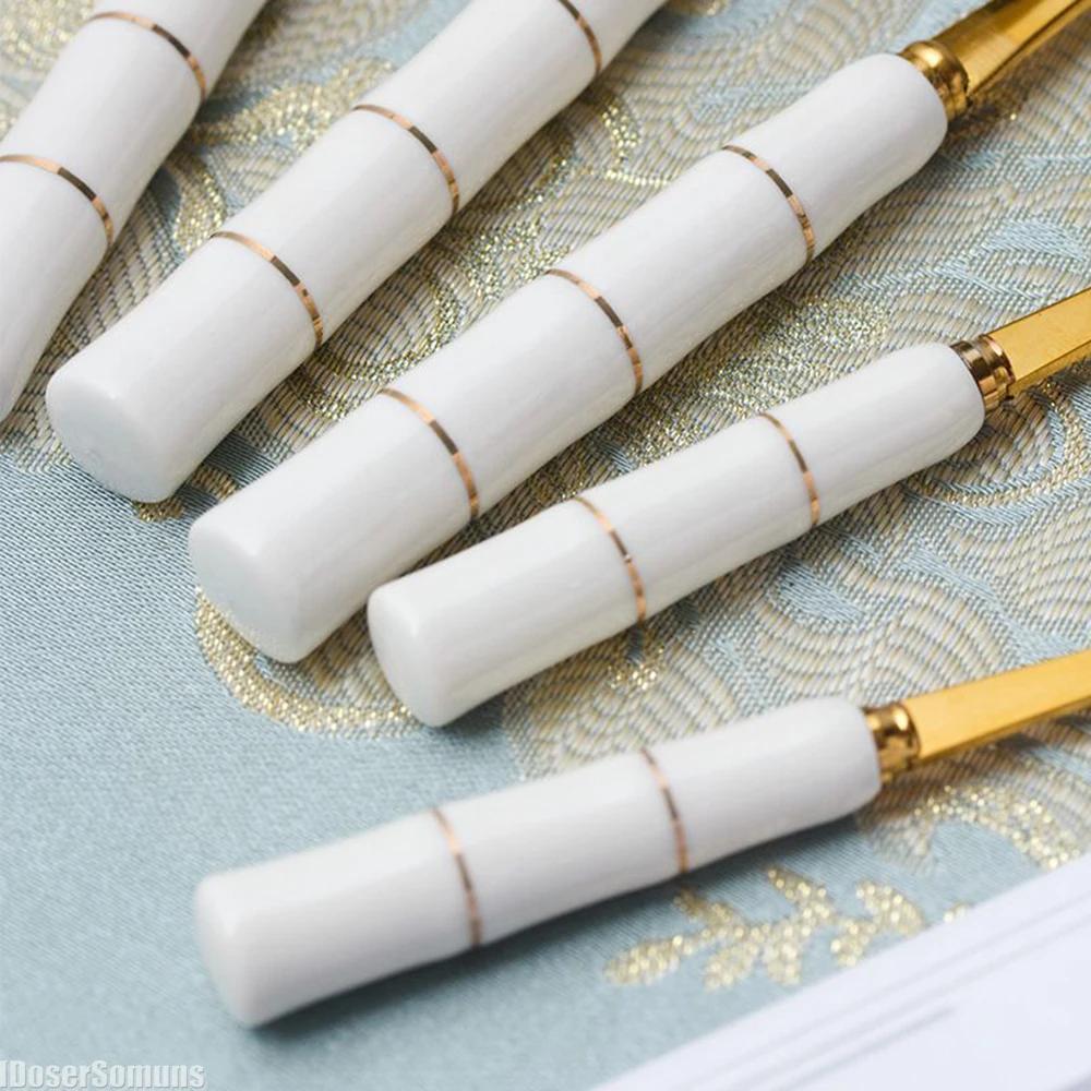 8 Pcs Steel Cutlery Set with Ceramic Handle Knife Fork and Spoon Set Non-fading Western Steak Cutlery Gift for Friends Stainless