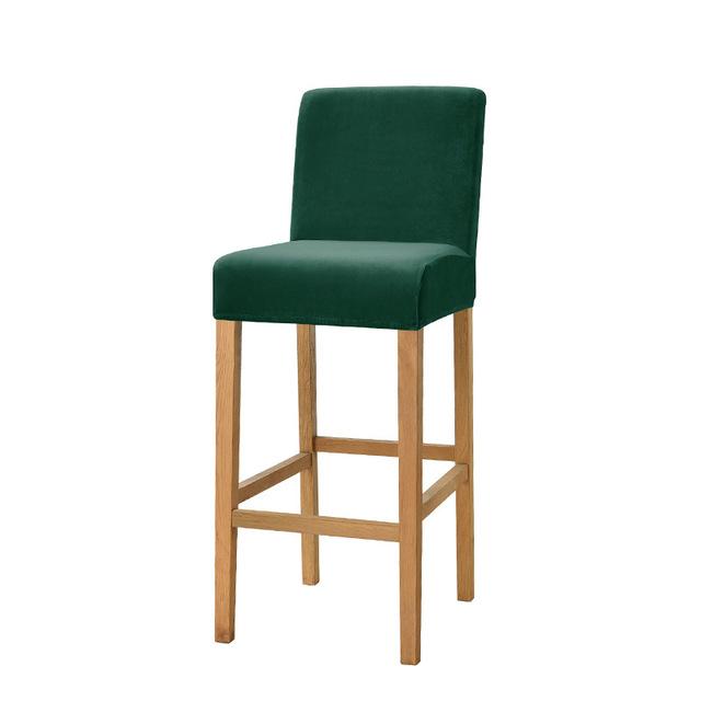 Samtstoff Barhocker Stuhlbezug Elastisches Lycra Stretch Kurzer Rücken Stuhlbezüge Für Essbereich Zimmer Café Zuhause Kleine Größe Option Sitzbezug