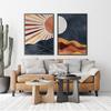 Sun and Moon Boho Abstract Day Night Desert Nature Landscape Neutral Wall Art Posters Prints Canvas Painting for Room Home Decor