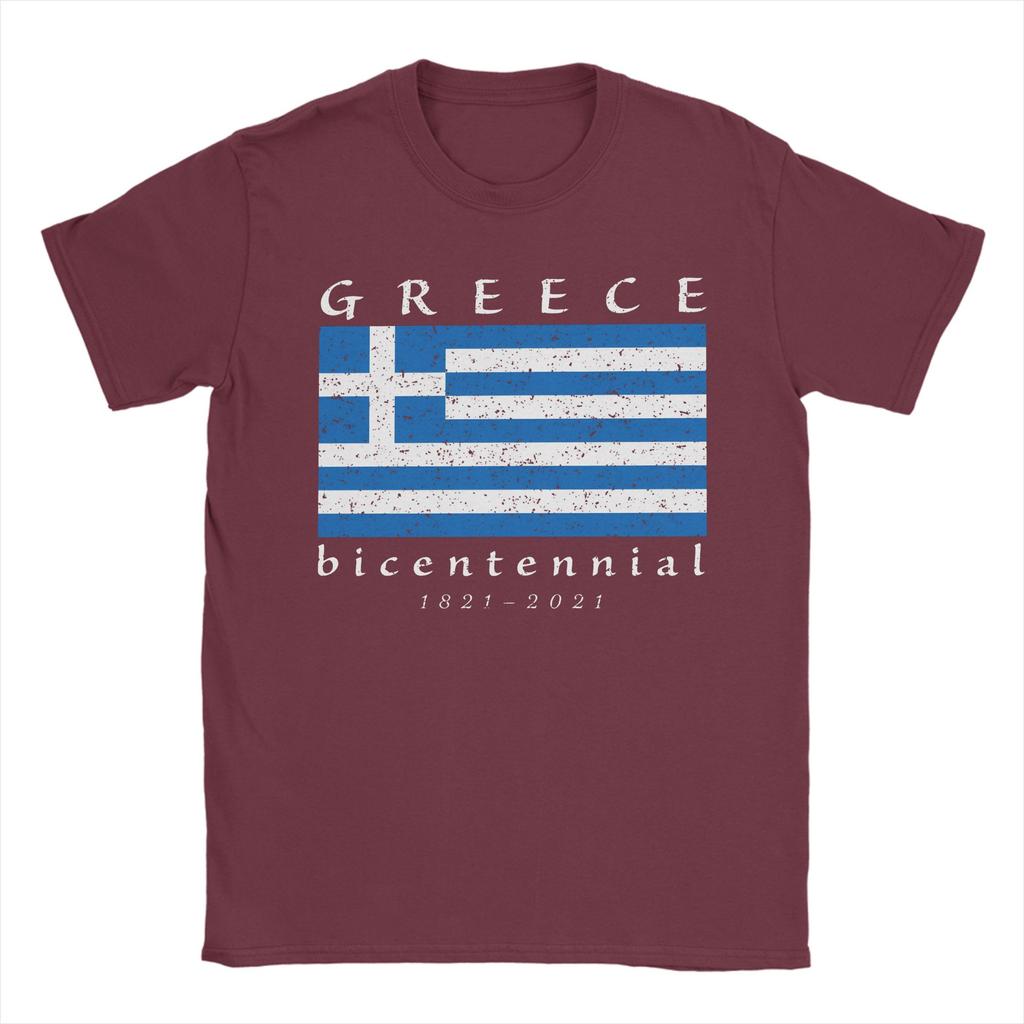 Greek Greece Flag Independence Day 1821 Bicentennial 200 years TShirt Cotton TShirts For Mens Tee Shirt Short Sleeve Top Tees