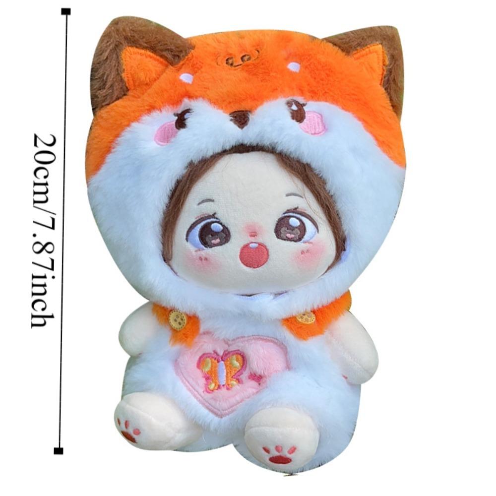 Animal Headcover Cotton Doll Clothes Set Strap Pants Plush Dolls Clothes  20cm Cotton Doll