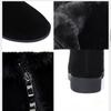 Plüsch Damenstiefel Bequeme Stiefeletten Mode Fell Schneestiefel Reißverschluss Winter Damen Baumwollschuhe Flache Sohle Rutschfeste Stiefel