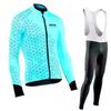 Thin NW Fleece Long Sleeve Cycling Jerseys Set Men Women Moisture Wicking Bike Riding Wear