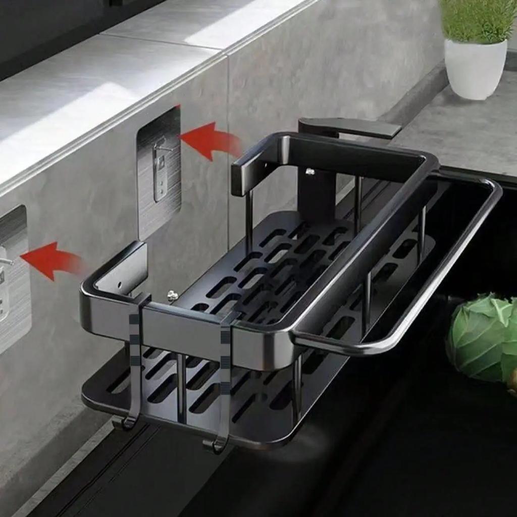 1PC - Kitchen storage rack, cloth drain rack, sink, dishwashing cloth, sponge storage basket, bathroom storage rack