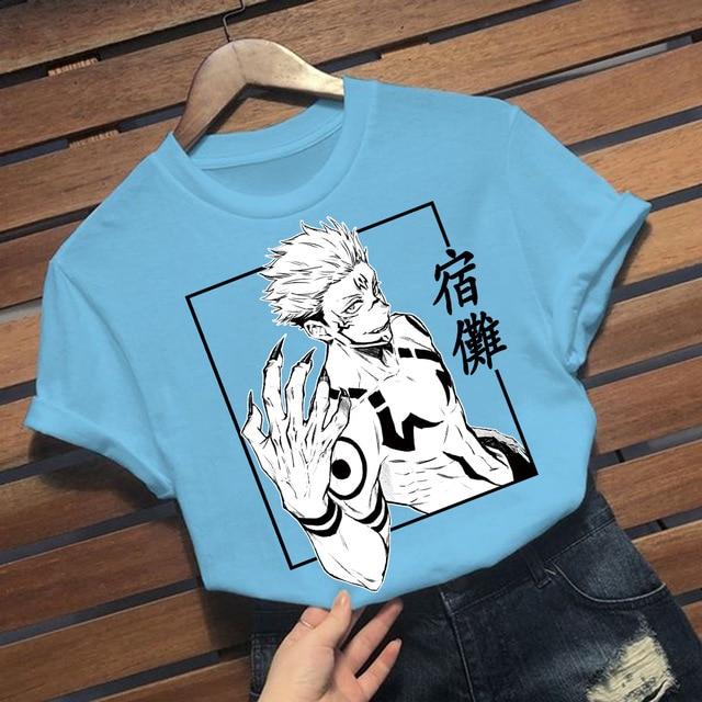 2022 Style Harajuku Cartoons Tshirts Jujutsu Kaisen Anime Graphic Tee Manga Hip Hop Unisex Oversized T Shirt