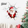 Weihnachtsparty-Dekorationen für Wände 3D Weihnachtsmann Wandaufkleber Realistischer Brechender Aufkleber Weihnachtsdekoration Dekor Wohnzimmer Wasserdicht