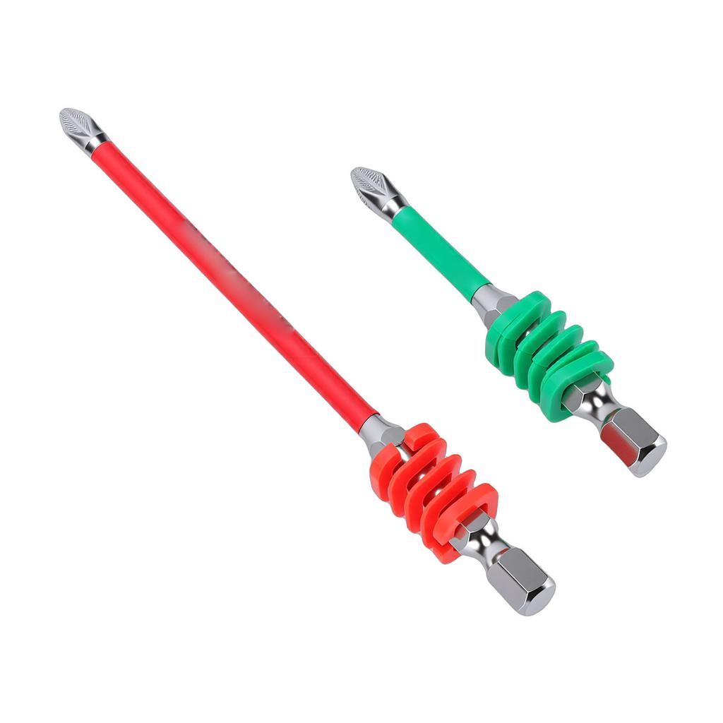 2PCS Spring Loaded Screwdriver Bits 1Celsius4 Inch Hex Shank Crossed Bit for Electric Screwdrivers and Hand Tools 65mm 110mm