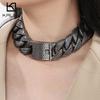 31/21 MM Szeroki Wysokiej Jakości Gruby Łańcuch Kubański Choker Damski Punk Męski Vinatge Stal Nierdzewna Kółko Naszyjnik Dominująca Biżuteria