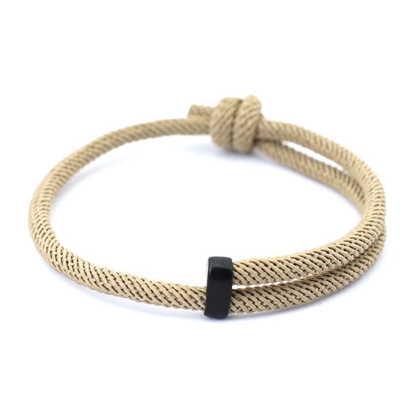 

New In Adjustable Men Rope Bracelet Handmade 4mm Lucky Yellow Black Thread Braclet Beach Surf Braslet Outdoor Rescue Brazalete хаки