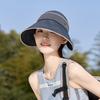 Ice silk can be hung mask empty top hat women breathable face cover ponytail sunscreen hat travel UV protection bucket hat