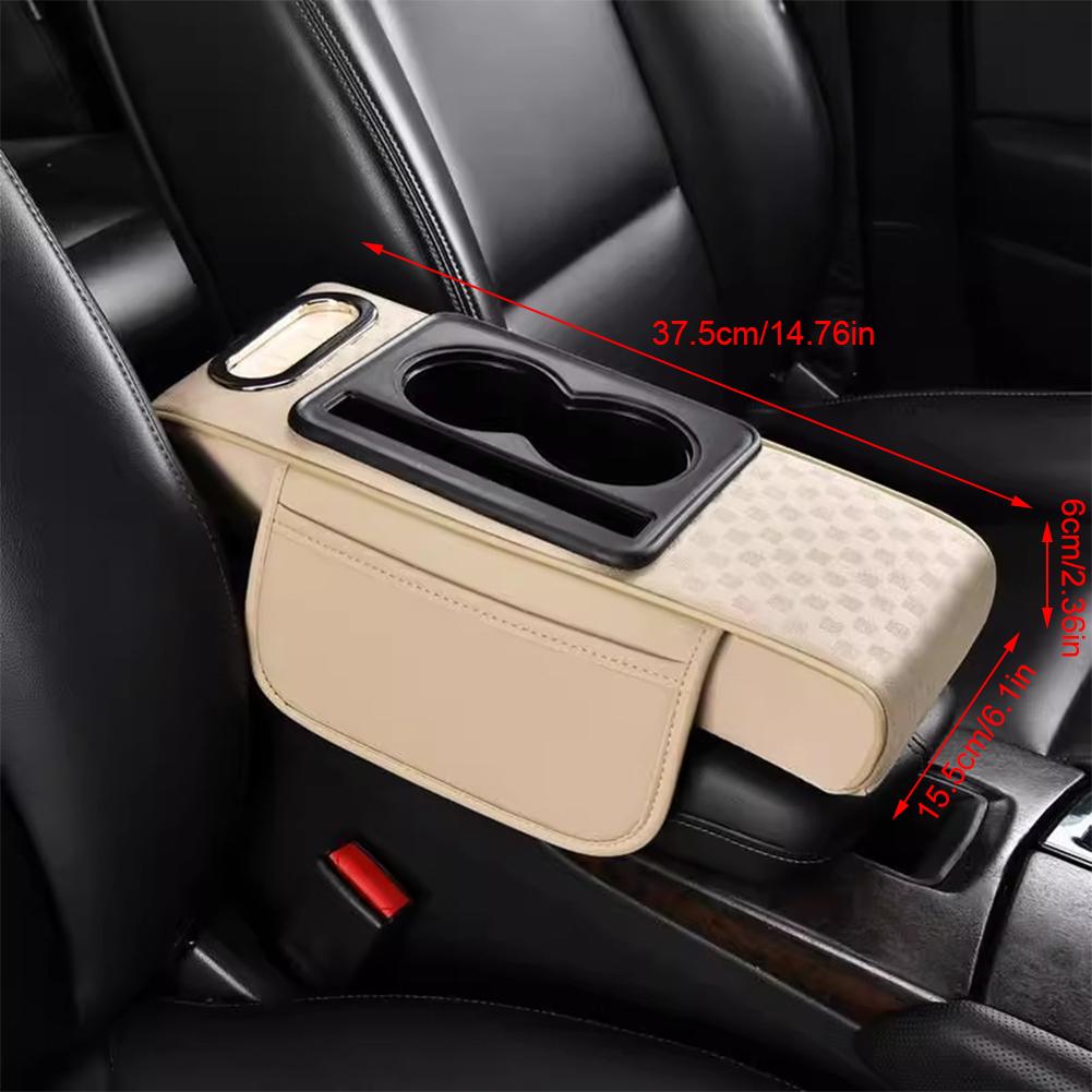 Car Center Console Height Increasing Armrest Cushion Pu Multifunctional Holder Pad Leather Cup Tissue With Armrest Box Univ S9e4