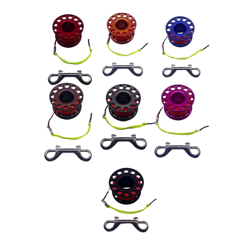 Diving Reel with Double End Bolt Snap Clip, Reel, Portable Spool for Accessories