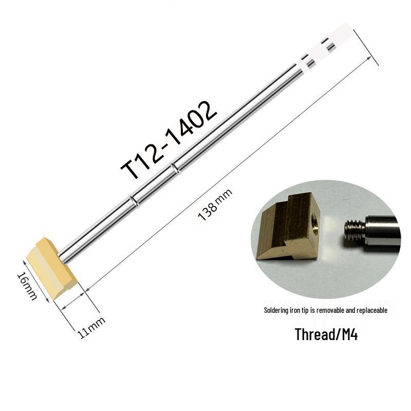 T12 Chisel Type Soldering Iron Tip - Wide, Enlarged Spatula Flat Tip