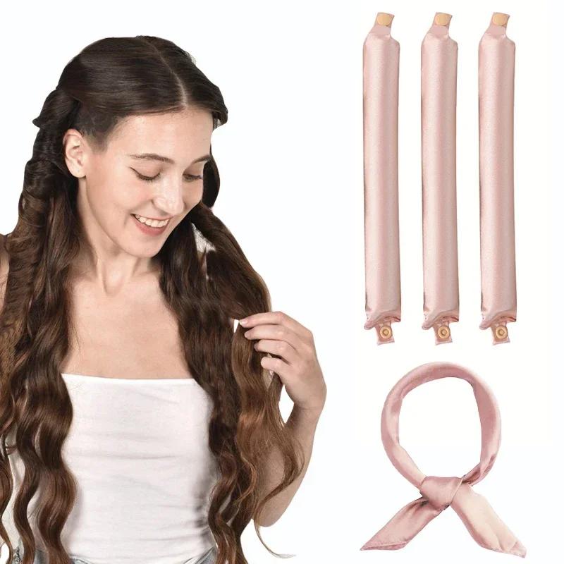Heatless Curling Rod Headband No Heat Hair Curler Hair Rollers Sleeping Lazy Curls Soft Curlers with Scarf Women Styling Tools