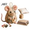 Kit de Costura de Ratón Patchwork para Regalo Hecho a Mano, Set de Manualidades con Tela Floral, Relleno y Botones de Tela, Adorno de Peluche Lindo para Principiantes