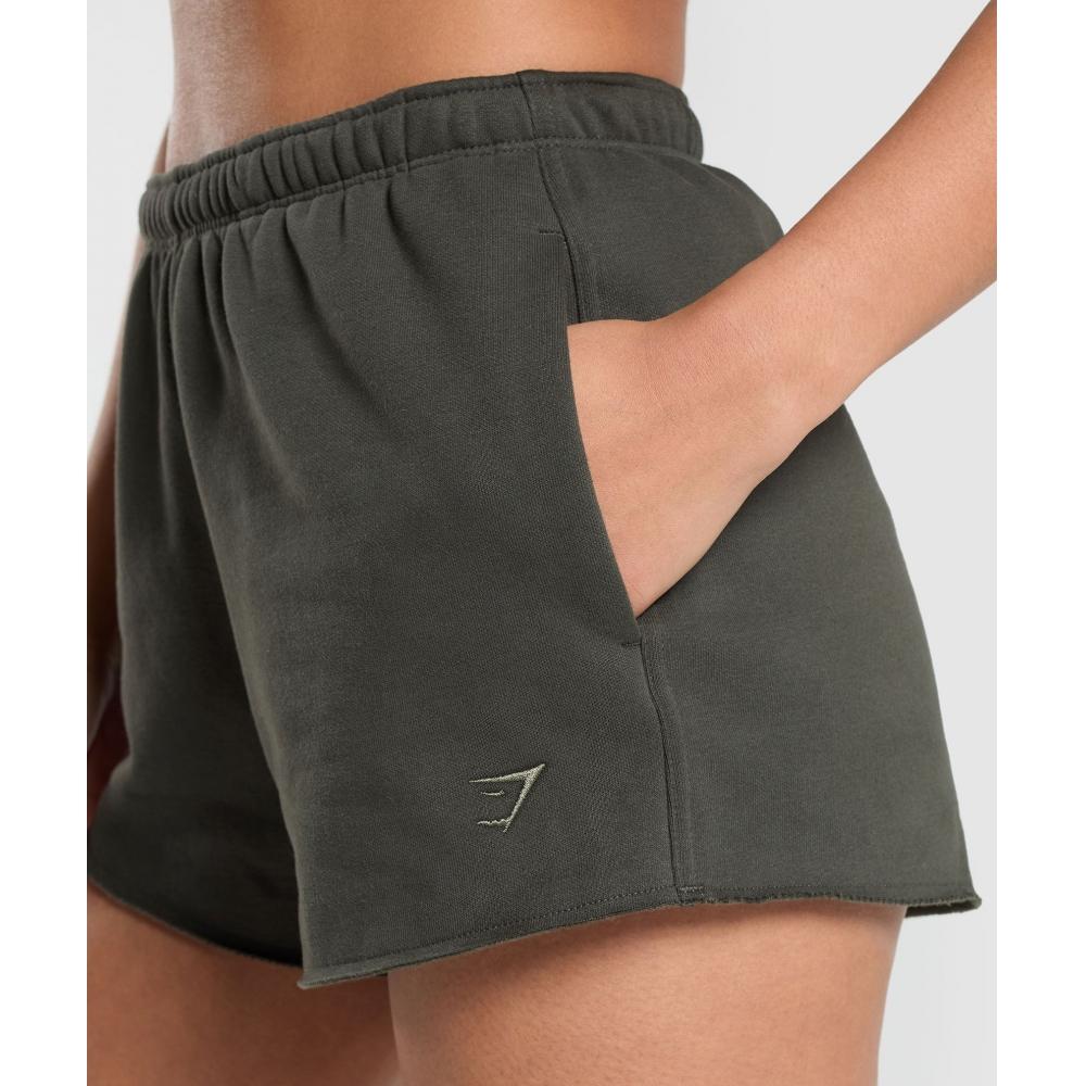 Gymshark Fleece Shorts Strength Green B8a7e Ecjh