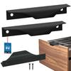 Kotarbau® Moderner Kantenmöbelgriff Aluminium Matt Schwarz 96 / 116 Mm Set mit 2 Stück