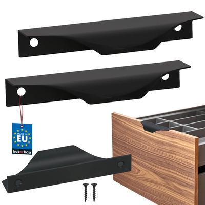 Kotarbau® Modern Edge Furniture Handle Aluminum Matte Black 96 / 116 Mm Set Of 2