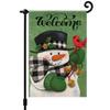 Christmas Snowman Garden Flag 12x18 Inch Double Sided for Courtyard Outdoor Welcome Flag Decoration (Excluding Flagpole)