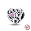 Fit 3Mm Original Copper Charms Beads Tree Of Loving Life Pink Charms For Women Fine Diy Birthday Jewelry Gifts