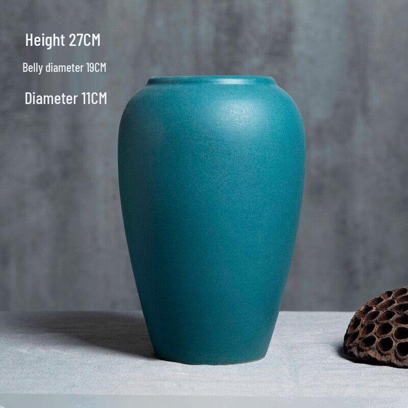 Matte Green Ceramic Flower Vase Set