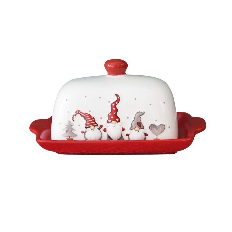 

Керамическая масленка Nordic Elk Santa Claus Сладости Торты Десерты Масленки Рождественский поднос для еды Сырная подставка Посуда